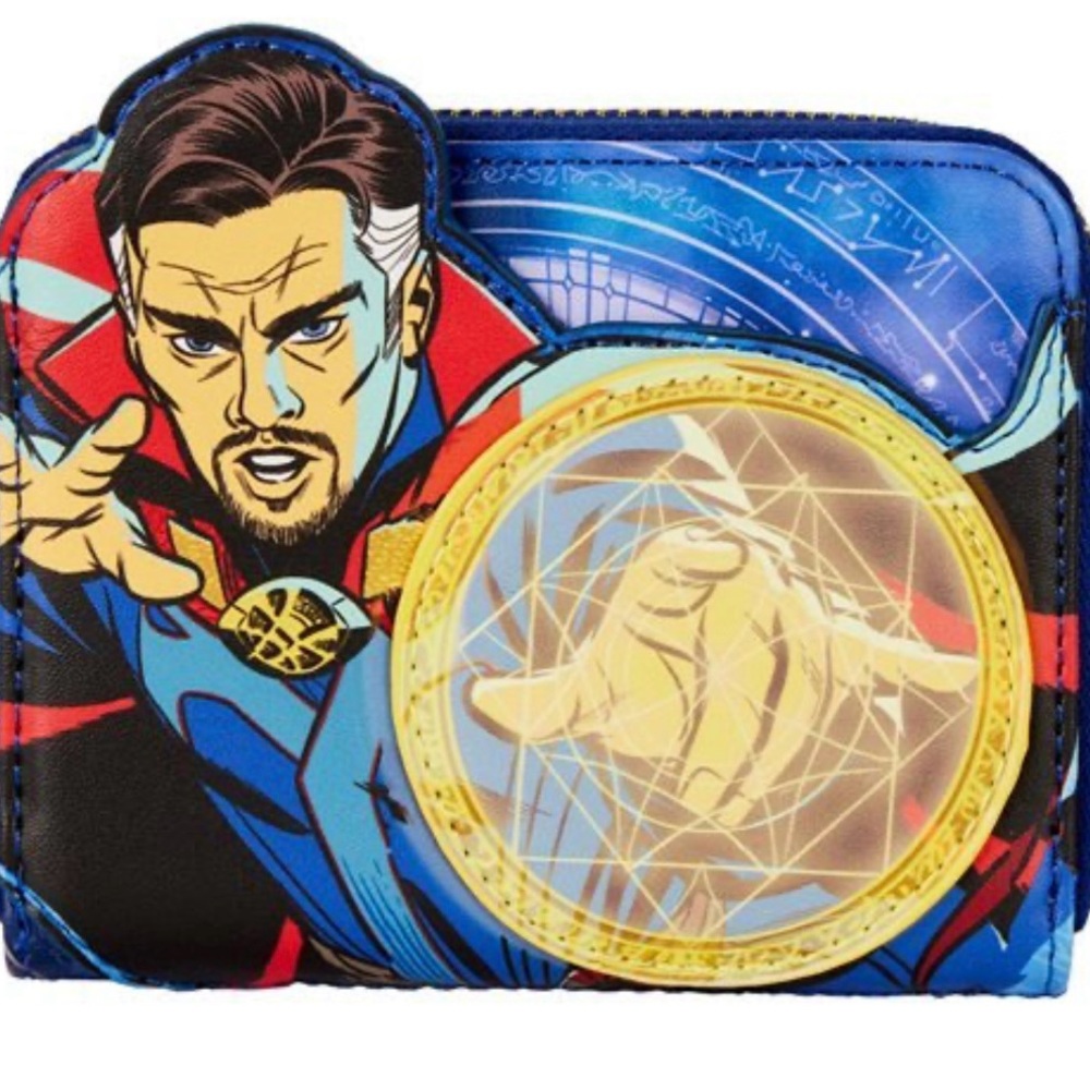 Loungefly Marvel Dr Strange Multiverse, Glow In The Dark, Zip Around Wallet NEW!